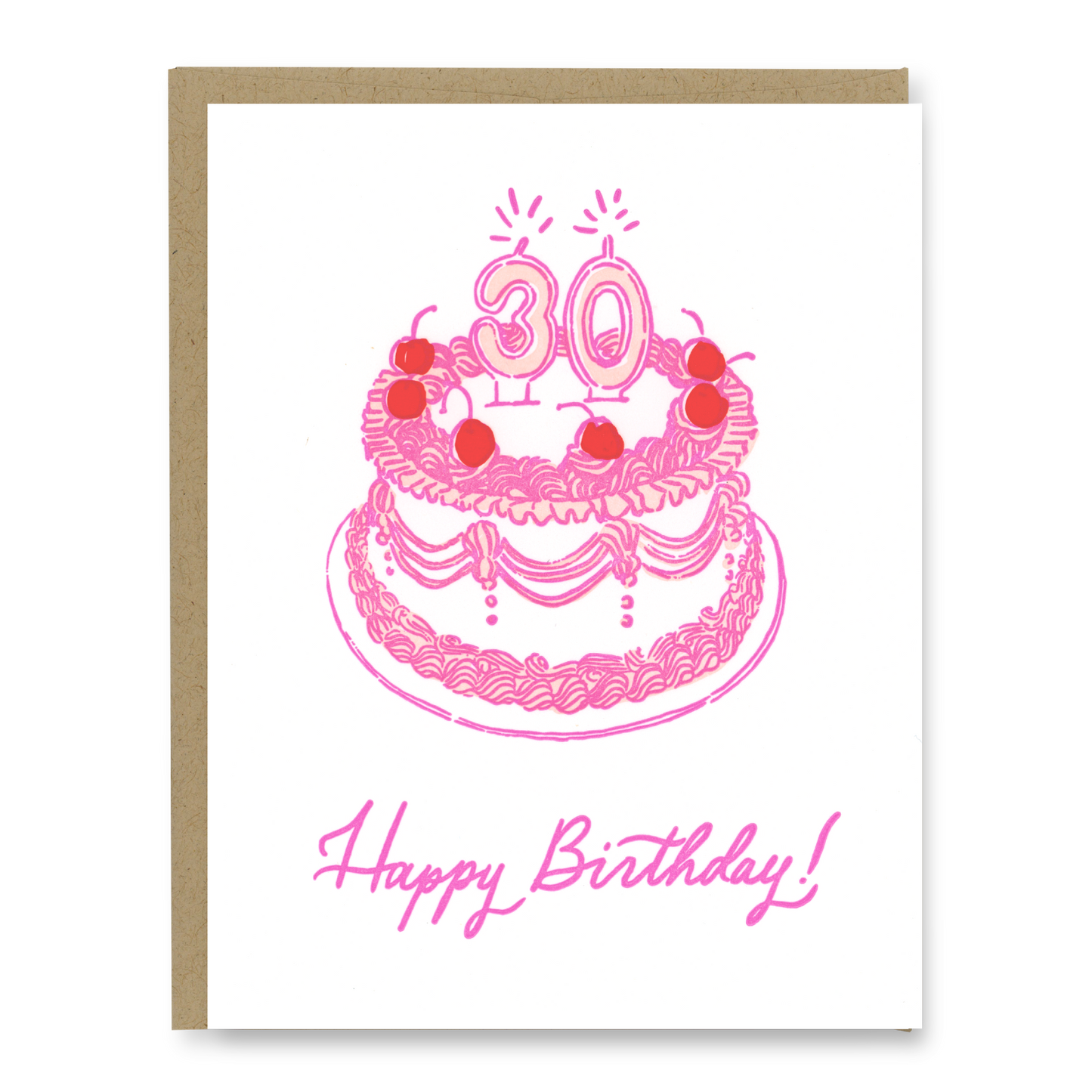 30th Birthday Cake Card | Letterpress Birthday Card