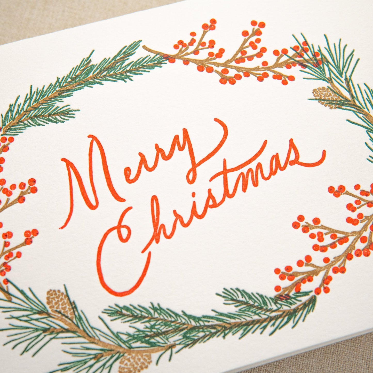 Merry Christmas Greenery Christmas Card | Set of 6