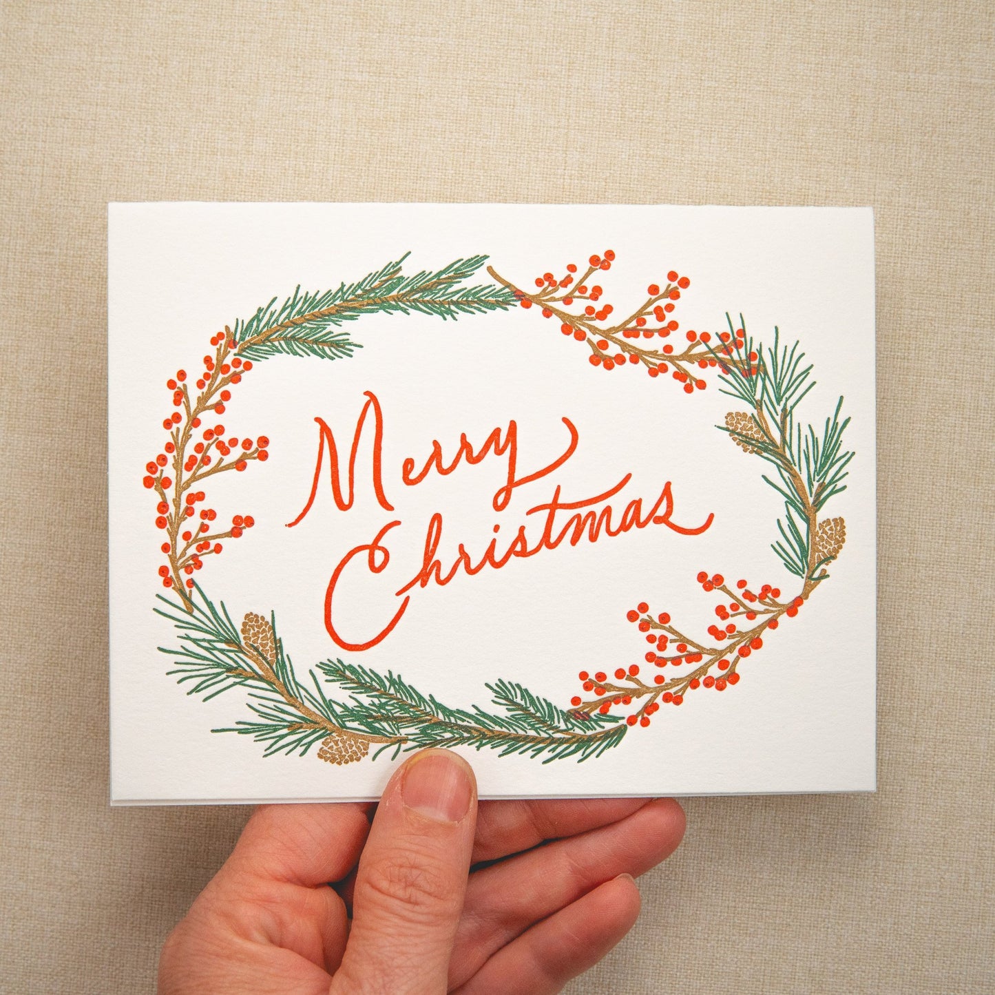 Merry Christmas Greenery Christmas Card | Set of 6