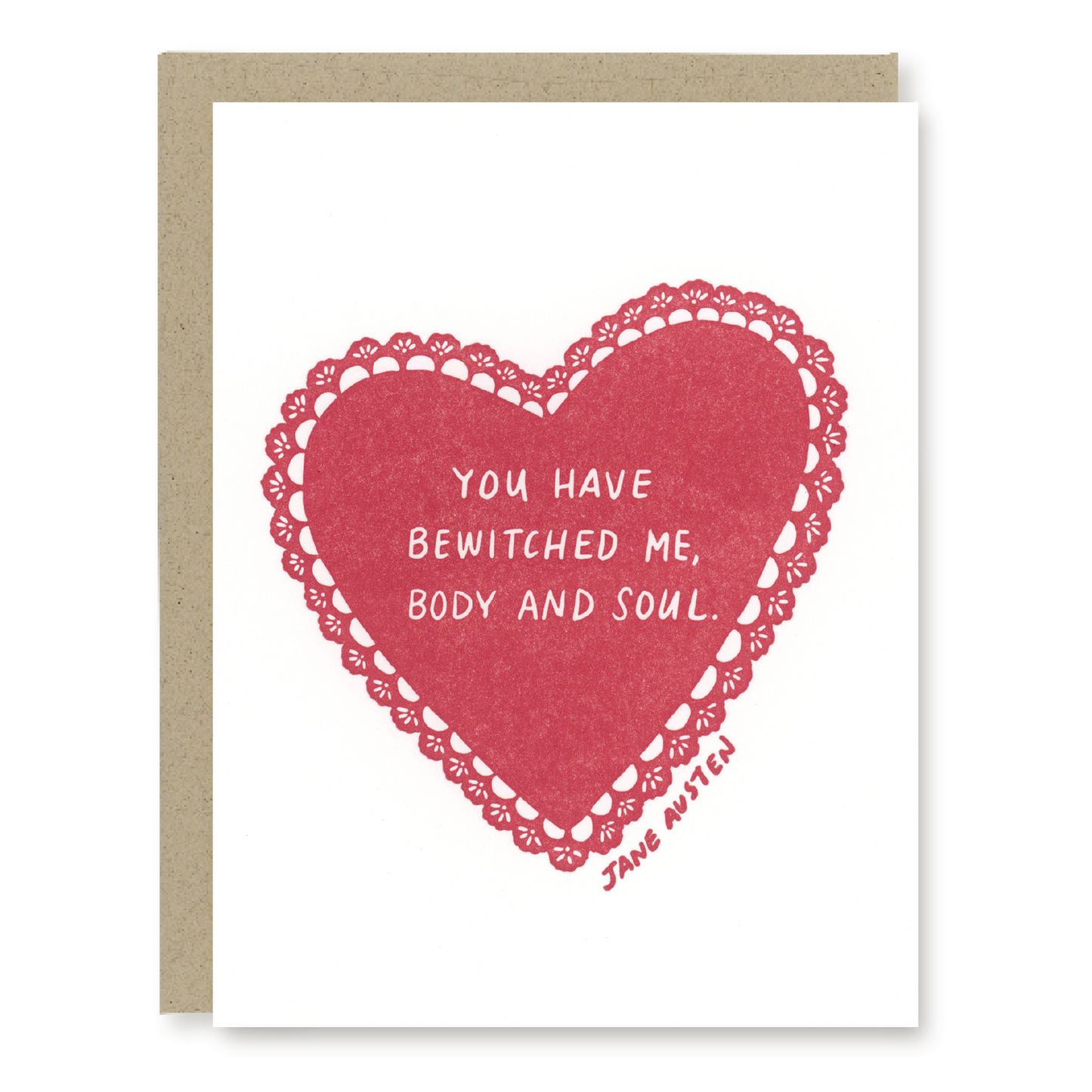 Jane Austen Love Card | Valentine's Day Card | Letterpress Love Card