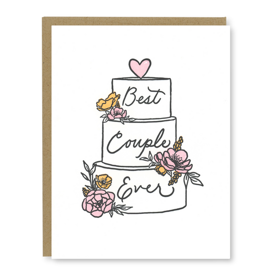 Best Couple Ever Wedding Cake Card | Letterpress Wedding Card