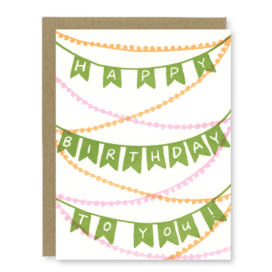 Happy Birthday Banner Card | Letterpress Birthday Card