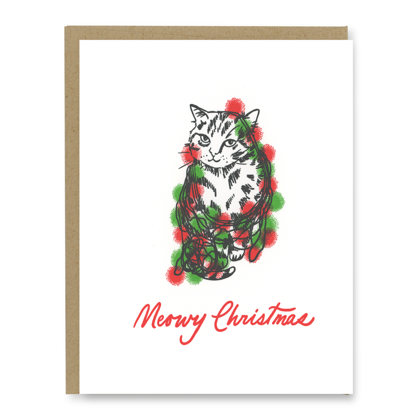 Cat Christmas Card | Letterpress Holiday Card