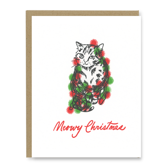 Cat Christmas Card | Letterpress Holiday Card