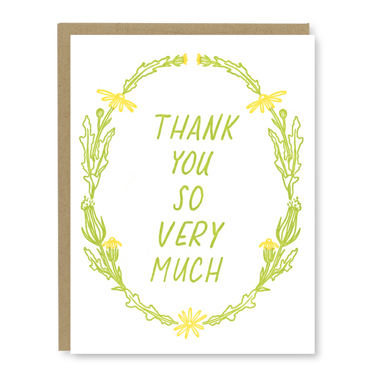Dandelion Thank You Card | Letterpress Thank You Card