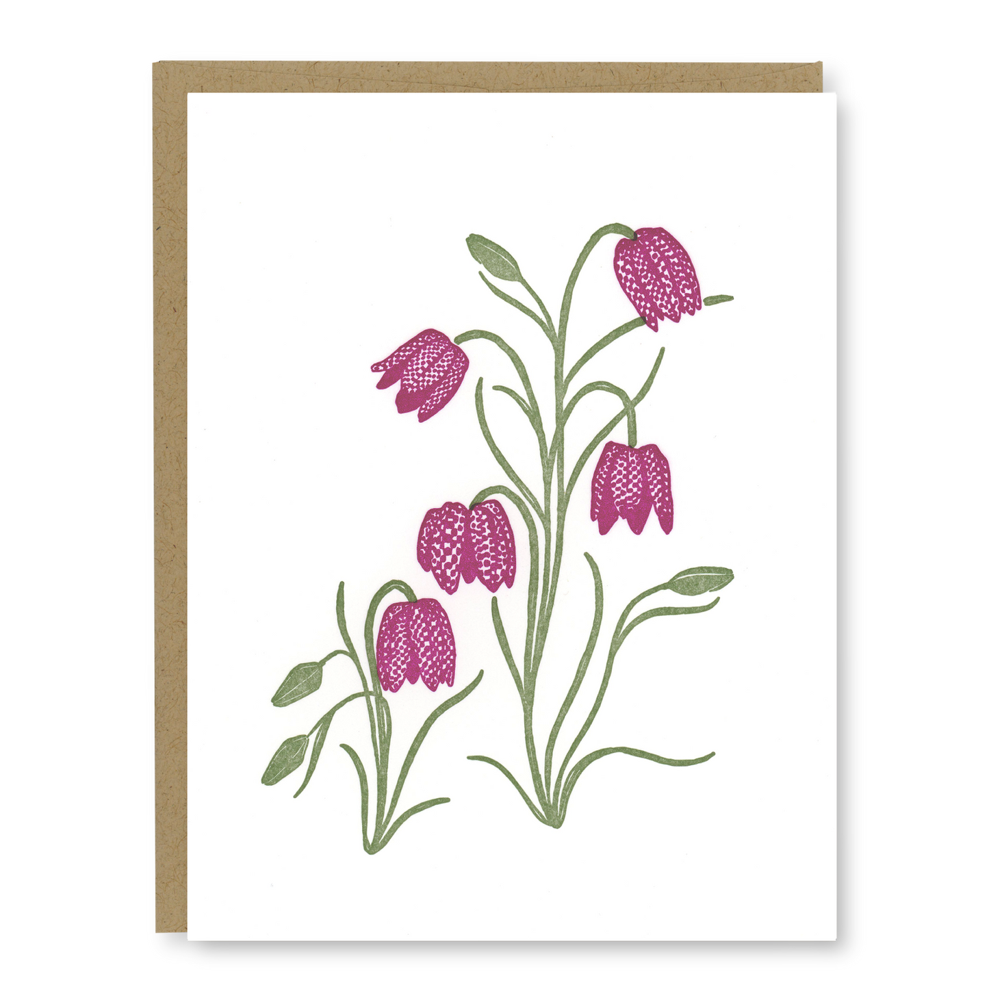 Purple Wildflower Blank Card | Letterpress Floral Blank Card