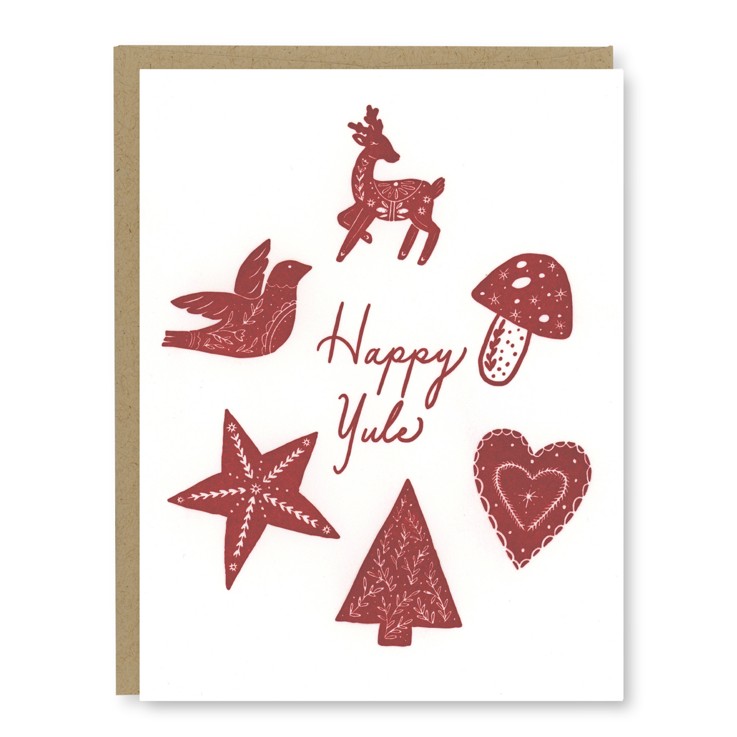 Happy Yule Holiday Card | Scandinavian Holiday Card | Letterpress Holiday Card