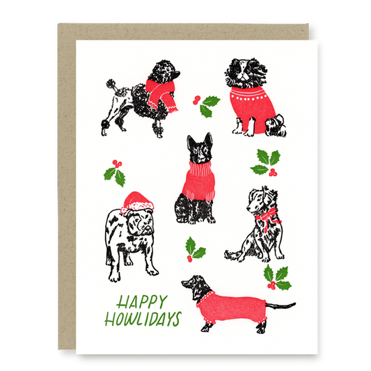 Dog Christmas Card | Letterpress Holiday Card