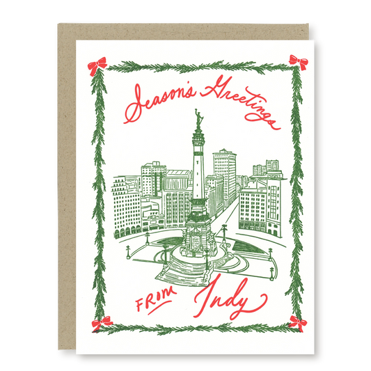 Indianapolis Holiday Card | Indianapolis Christmas Card | Letterpress Holiday Card