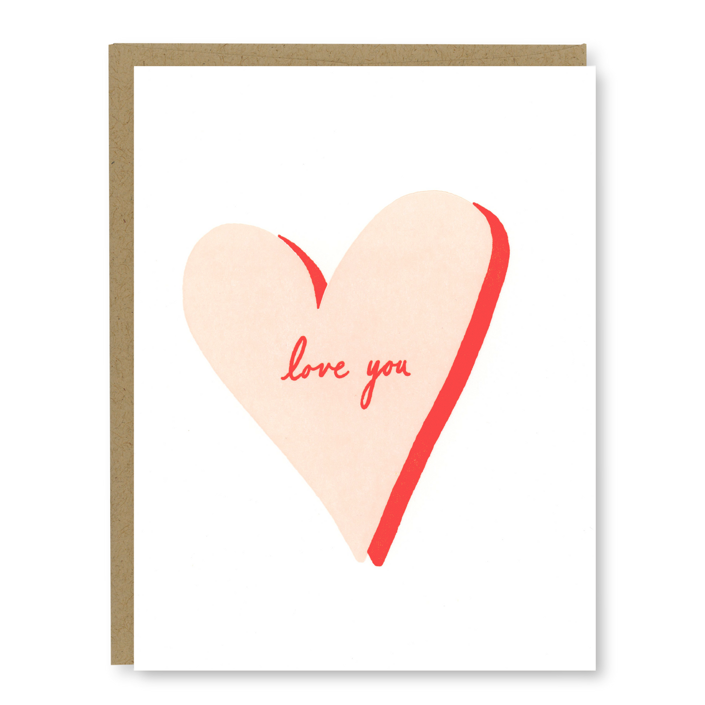 Love You Heart Card | Valentines Day Card | Letterpress Love Card