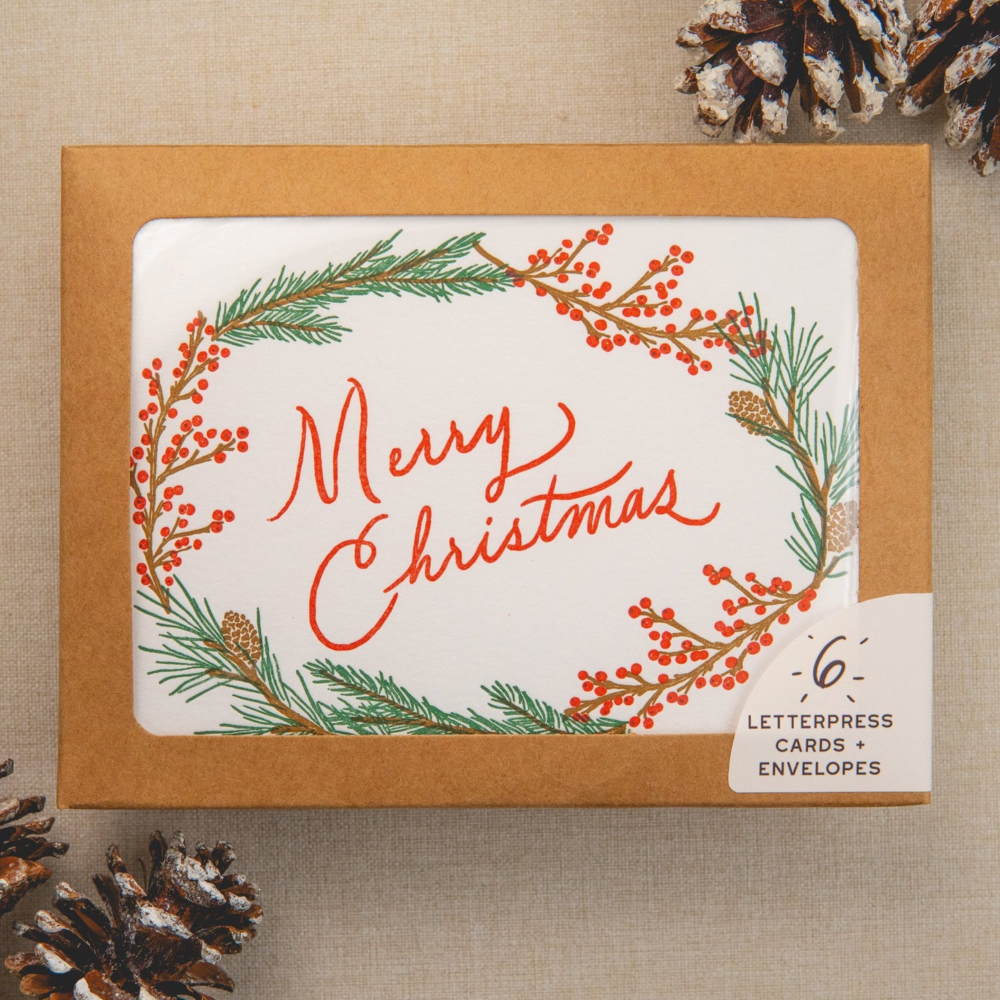 Merry Christmas Greenery Christmas Card | Set of 6