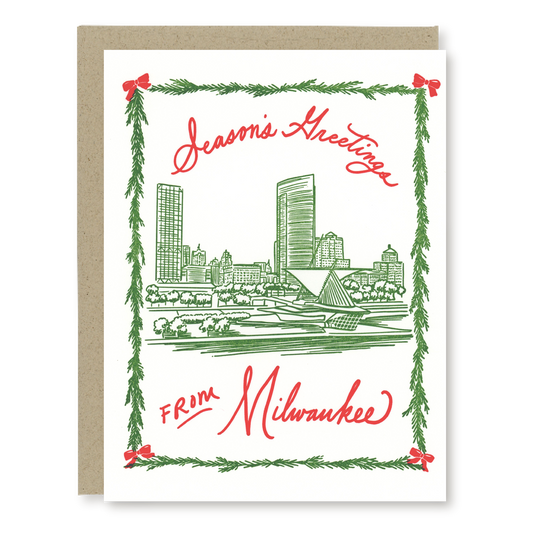 Milwaukee Holiday Card | Milwaukee Christmas Card | Letterpress Holiday Card
