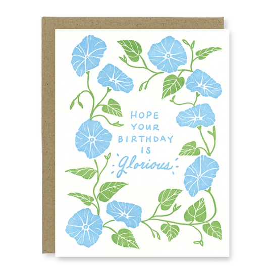 Morning Glory Birthday Card | Floral Birthday Card | Letterpress Birthday Card
