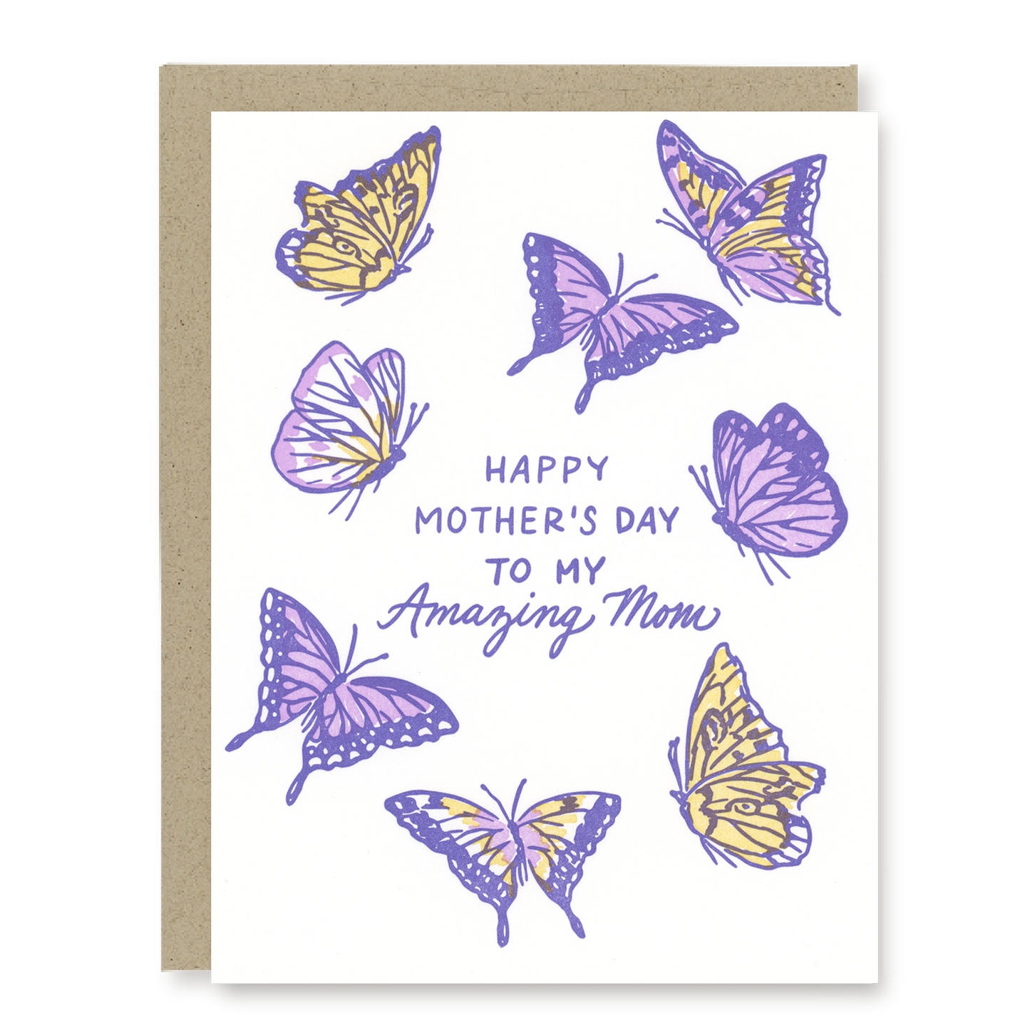 Mother's Day Butterflies Card | Mother's Day Card | Letterpress Card