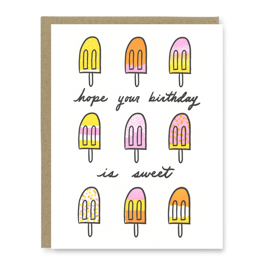 Popsicle Birthday Card | Letterpress Birthday Card