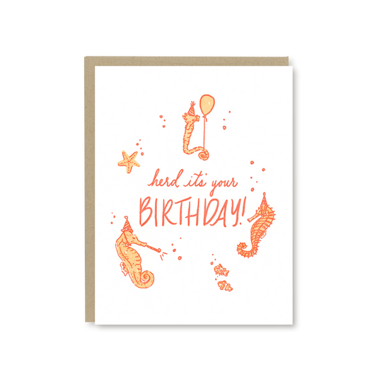 Seahorses Birthday Card