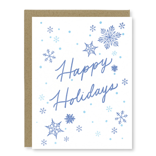 Snowflakes Happy Holidays Card | Letterpress Holiday Card