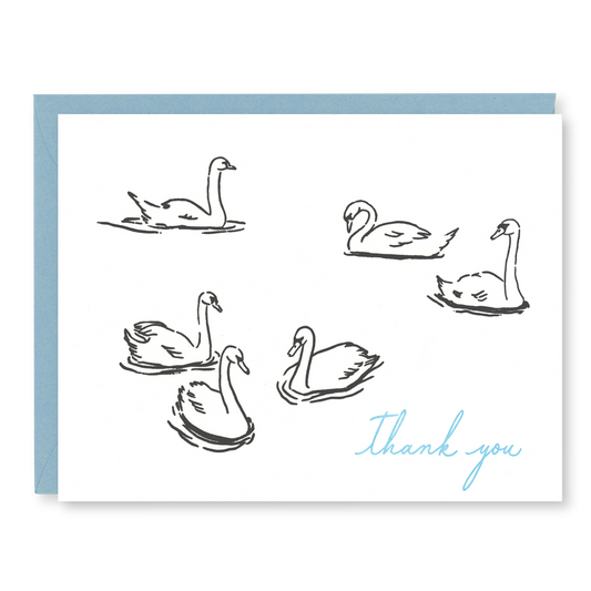 Swans Thank You Card | Letterpress Thank You Card