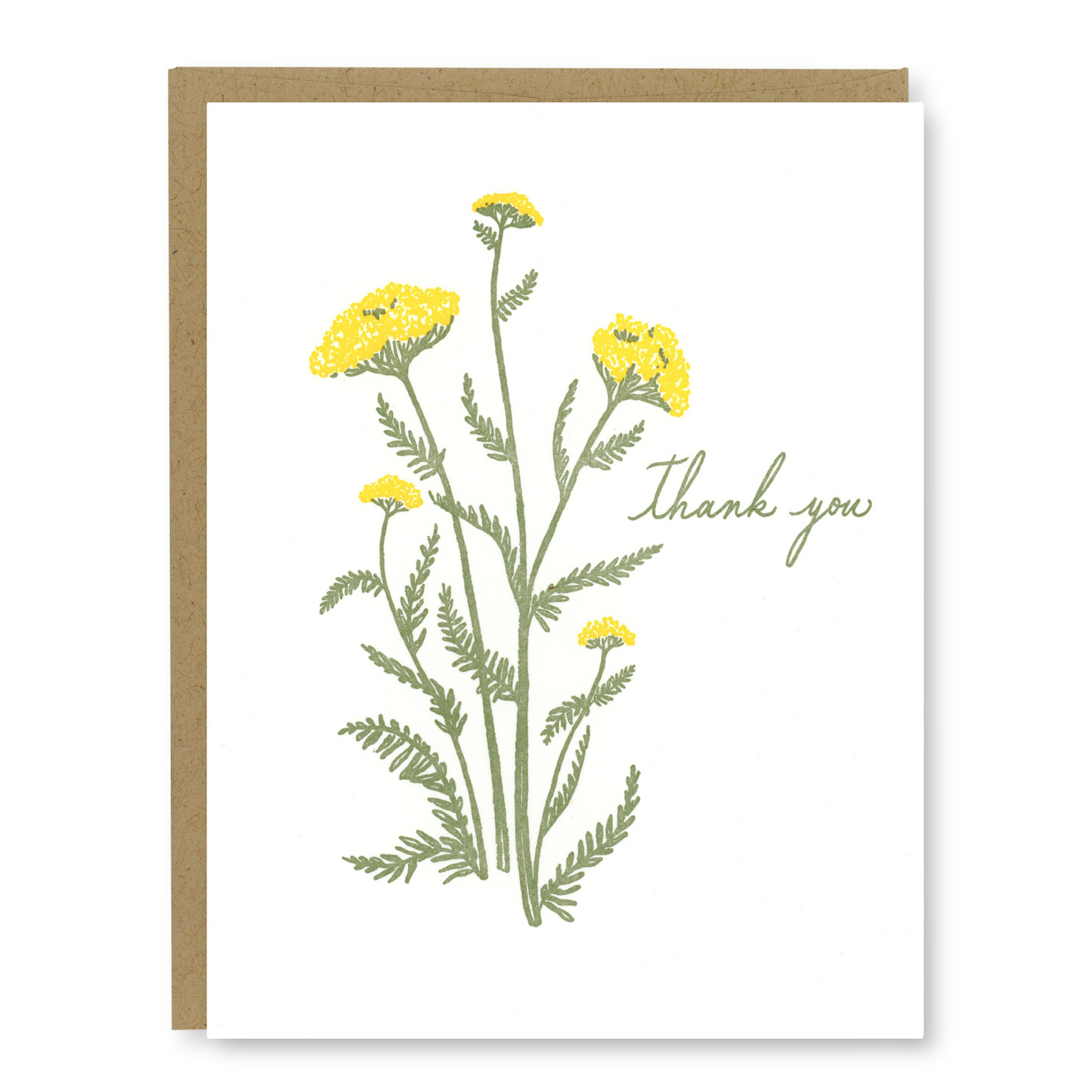 Yarrow Wildflower Thank You Card | Floral Thank You Card | Letterpress Thank You Card