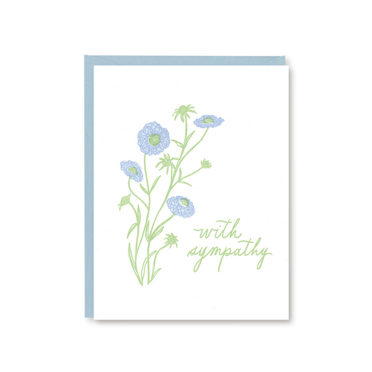Blue Floral Sympathy Card