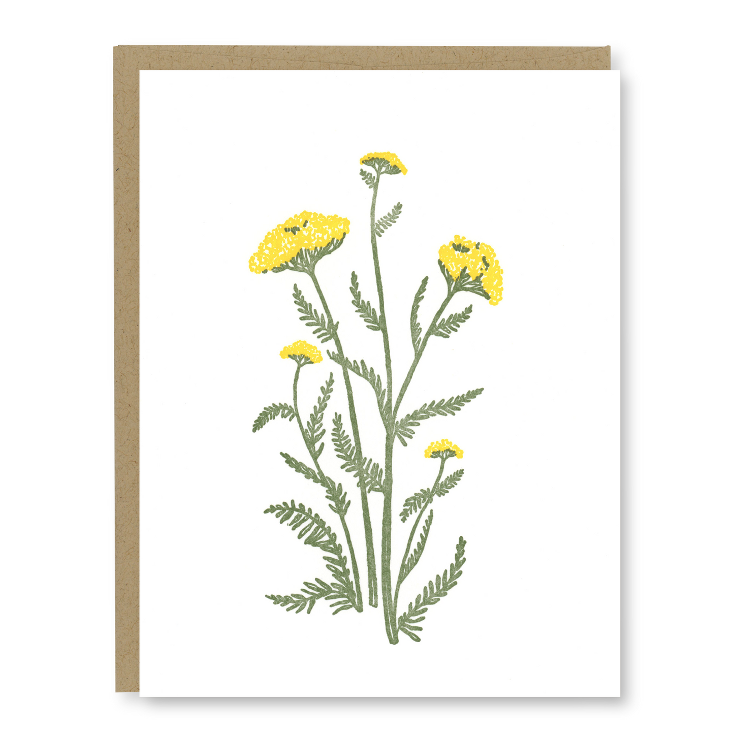 Yarrow Wildflower Blank Card | Letterpress Blank Card