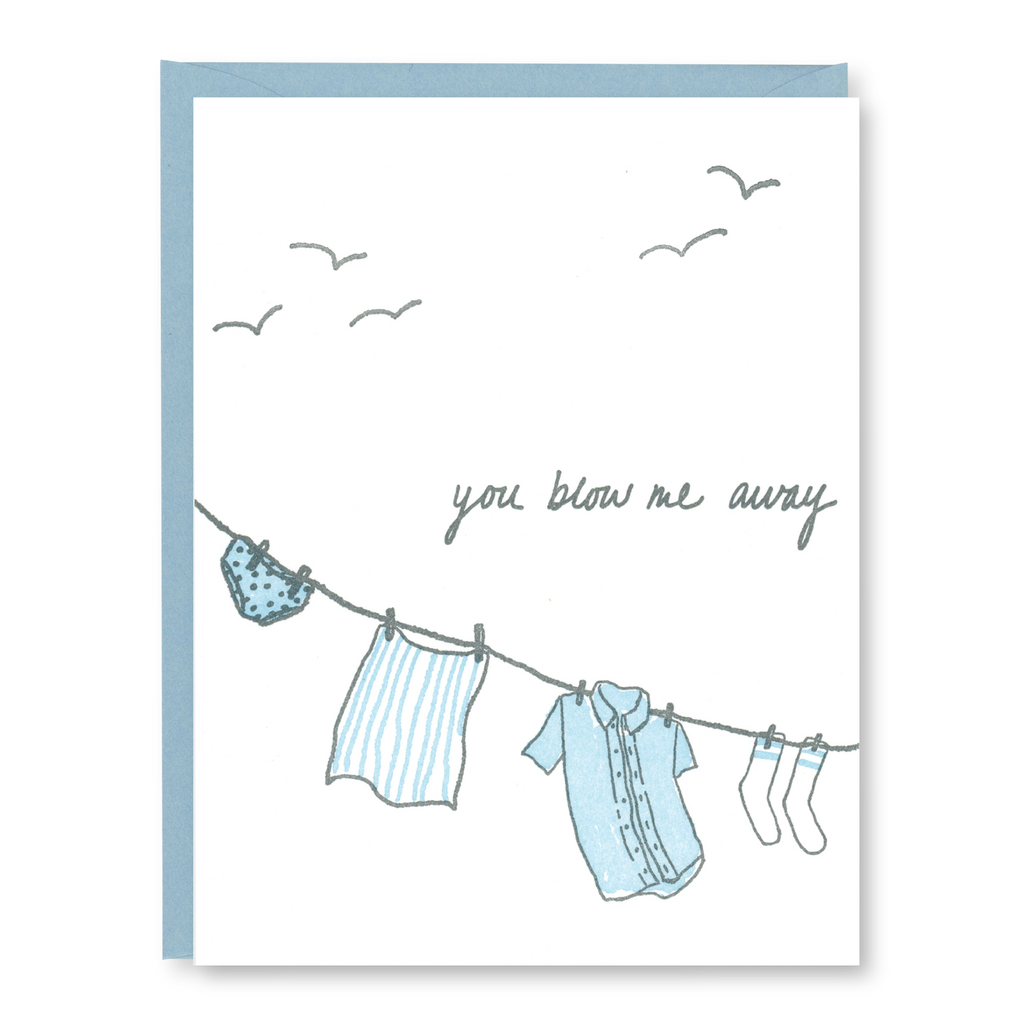 You Blow Me Away Love Card | Valentines Day Card| Letterpress Love Card